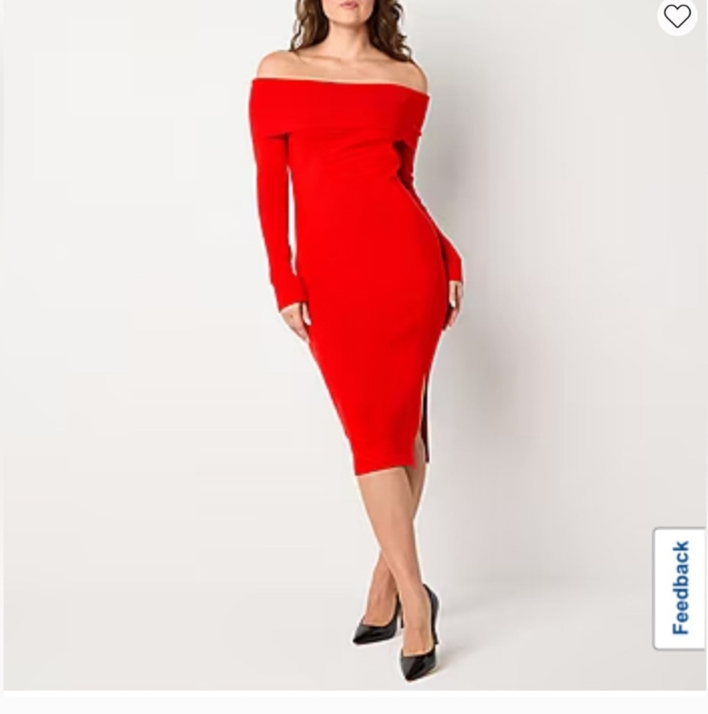 Elegant Red Off-Shoulder Dress